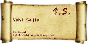 Vahl Sejla névjegykártya